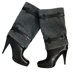 Cole Haan Air Kennedy Buckle High Heel Boots Sz 8